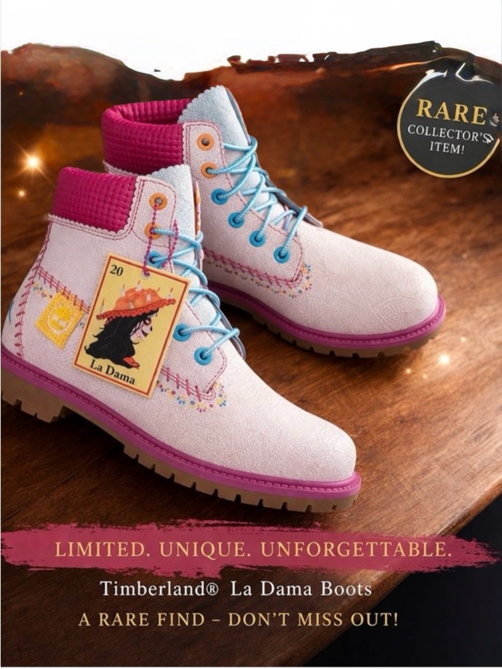 Stunning , fun Timberland woman’s 7 NIB , DIA LE MEURTES , DAY OF DEAD